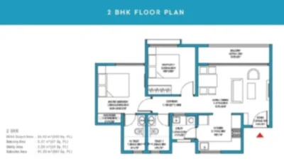 Godrej Sarjapur Road 2 BHK Apartment Floor Plan